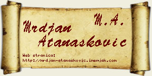 Mrđan Atanasković vizit kartica